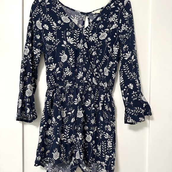 Blue floral romper - Picture 1 of 3